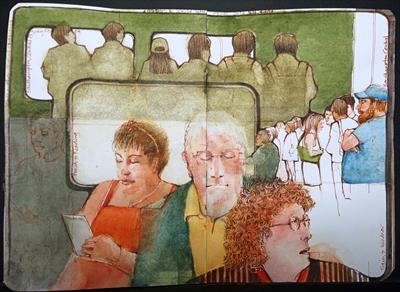 My pocket sketchbook - Trains home from the New Forest